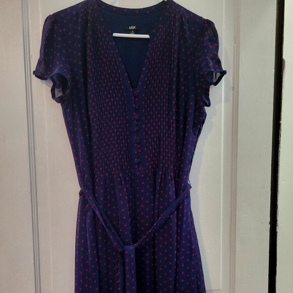 Navy Polkadot Dress Size 10 - Picture 1 of 10